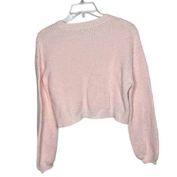 LA Hearts PacSun Pink Cropped Waffle Knit Seater. Size Small. - Picture 4 of 6